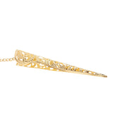 Maxbell 2x Girl Belly Dance Gold Bracelet 5 Finger Nails Thai Costume Hand Jewerlly