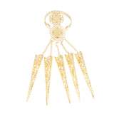 Maxbell 2x Girl Belly Dance Gold Bracelet 5 Finger Nails Thai Costume Hand Jewerlly