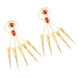 Maxbell 2x Girl Belly Dance Gold Bracelet 5 Finger Nails Thai Costume Hand Jewerlly