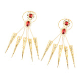 Maxbell 2x Girl Belly Dance Gold Bracelet 5 Finger Nails Thai Costume Hand Jewerlly