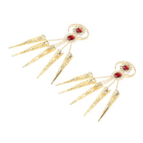 Maxbell 2x Girl Belly Dance Gold Bracelet 5 Finger Nails Thai Costume Hand Jewerlly