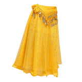 Maxbell Belly Dance Skirt Waist Chain Set for Samba Performance Party Yellow