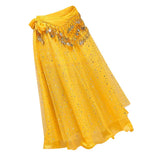 Maxbell Belly Dance Skirt Waist Chain Set for Samba Performance Party Yellow