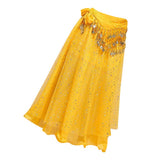 Maxbell Belly Dance Skirt Waist Chain Set for Samba Performance Party Yellow
