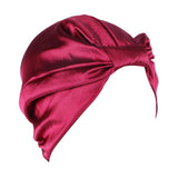 Maxbell Womens Silky Beanie Hat Hair Loss Chemo Cap Turban Sleep Cap Wine Red