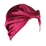 Maxbell Womens Silky Beanie Hat Hair Loss Chemo Cap Turban Sleep Cap Wine Red
