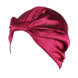 Maxbell Womens Silky Beanie Hat Hair Loss Chemo Cap Turban Sleep Cap Wine Red