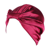 Maxbell Womens Silky Beanie Hat Hair Loss Chemo Cap Turban Sleep Cap Wine Red