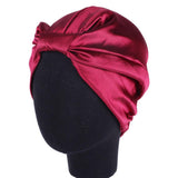 Maxbell Womens Silky Beanie Hat Hair Loss Chemo Cap Turban Sleep Cap Wine Red