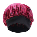 Maxbell Women Floral Night Sleep Cap Hair Bonnet Hat Head Cover Turban Wrap Wine Red