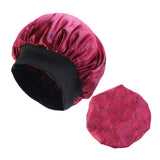 Maxbell Women Floral Night Sleep Cap Hair Bonnet Hat Head Cover Turban Wrap Wine Red