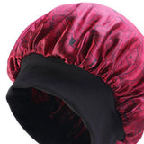 Maxbell Women Floral Night Sleep Cap Hair Bonnet Hat Head Cover Turban Wrap Wine Red