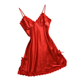 Maxbell Maxbell Women's Sexy Pajamas V Neck Nightwear Lingerie Babydoll Sleep Wear Red XL