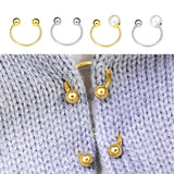 Maxbell Fashion Button Brooch Spiral Buckle Shawl Clothing Collar Clip Gold+Pearl