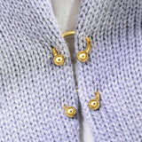 Maxbell Fashion Button Brooch Spiral Buckle Shawl Clothing Collar Clip Gold