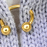 Maxbell Fashion Button Brooch Spiral Buckle Shawl Clothing Collar Clip Gold