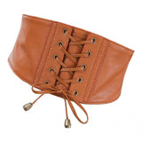 Maxbell Womens Lace Up Cinch Belt Elastic Waist Belt Corset Dress Waistband Camel