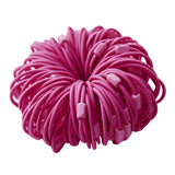 Maxbell 100pcs Rubber Band Hair Ties Ponytail Holder Hair Accessories Rose Red