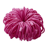 Maxbell 100pcs Rubber Band Hair Ties Ponytail Holder Hair Accessories Rose Red