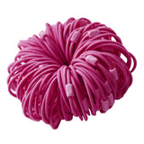 Maxbell 100pcs Rubber Band Hair Ties Ponytail Holder Hair Accessories Rose Red