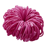 Maxbell 100pcs Rubber Band Hair Ties Ponytail Holder Hair Accessories Rose Red