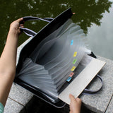 Maxbell Expandable File Folder Organizer A4 Paper Document Storage Holder Case Black
