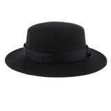 Maxbell Vintage Fedora Hat Flat Top Jazz Hat Men Party Trilby Hat Round Cap Black