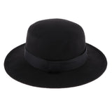 Maxbell Vintage Fedora Hat Flat Top Jazz Hat Men Party Trilby Hat Round Cap Black