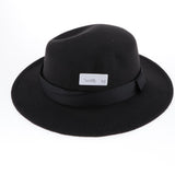 Maxbell Vintage Fedora Hat Flat Top Jazz Hat Men Party Trilby Hat Round Cap Black