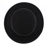 Maxbell Vintage Fedora Hat Flat Top Jazz Hat Men Party Trilby Hat Round Cap Black
