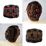 Maxbell Women Stretchy Magic Beads Hair Clip Slide Combs for Bun Easy Updo Tools