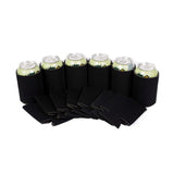 10 Pieces Beer Can Coolers Sleeves Soft Insulated Reusable Black