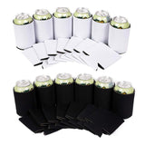 10 Pieces Beer Can Coolers Sleeves Soft Insulated Reusable Black