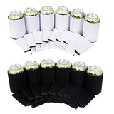 10 Pieces Beer Can Coolers Sleeves Soft Insulated Reusable Black