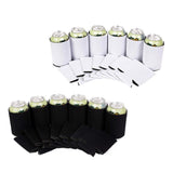 10 Pieces Beer Can Coolers Sleeves Soft Insulated Reusable Black