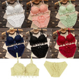 Maxbell Padded Push Up Bra Set Women Lady Lace Floral Bra Set Underwear Lingerie 75B