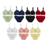 Maxbell Padded Push Up Bra Set Women Lady Lace Floral Bra Set Underwear Lingerie 75B