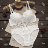 Maxbell Padded Push Up Bra Set Women Lady Lace Floral Bra Set Underwear Lingerie 75B