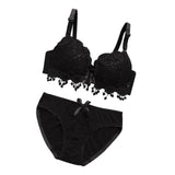 Maxbell Maxbell Womens Push Up Bra Set Embroidery Sexy Lace Lingerie Bra Panties Set 70B