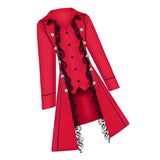 Maxbell Retro Womens Steampunk Gothic Coat Medieval Jacket Cosplay Costume XXL Red