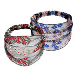 Maxbell Lace Flower Turban Headband Headwrap for Women Hair Accessories Red+Pink
