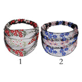 Maxbell Lace Flower Turban Headband Headwrap for Women Hair Accessories Red+Pink