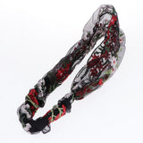 Maxbell Lace Flower Turban Headband Headwrap for Women Hair Accessories Red+Pink