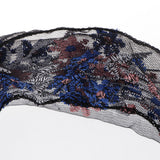 Maxbell Lace Flower Turban Headband Headwrap for Women Hair Accessories Blue+Pink