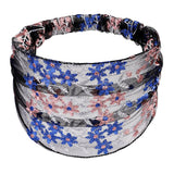 Maxbell Lace Flower Turban Headband Headwrap for Women Hair Accessories Blue+Pink