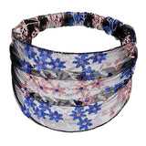 Maxbell Lace Flower Turban Headband Headwrap for Women Hair Accessories Blue+Pink