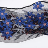 Maxbell Lace Flower Turban Headband Headwrap for Women Hair Accessories Blue+Pink