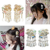 Maxbell Antique Style Hair Clips Hairpins Pearl Beads Tassel Hair Accessories Golden