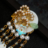 Maxbell Antique Style Hair Clips Hairpins Pearl Beads Tassel Hair Accessories Golden