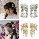 Maxbell Antique Style Hair Clips Hairpins Pearl Beads Tassel Hair Accessories Golden